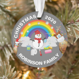 Leuke gepersonaliseerde 2020 Covid Kerstboom Ornament