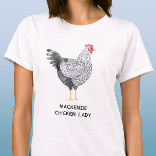 Leuke gepersonaliseerde aquarel Wyandotte kip dame T-shirt