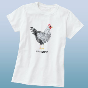 Leuke gepersonaliseerde aquarel Wyandotte kip T-shirt