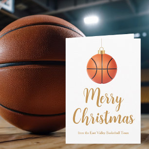 Leuke gepersonaliseerde basketbalcoach kerst feestdagen kaart