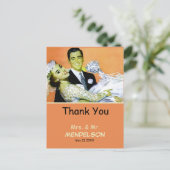 Leuke  gepersonaliseerde bruiloft briefkaart (Staand voorkant)