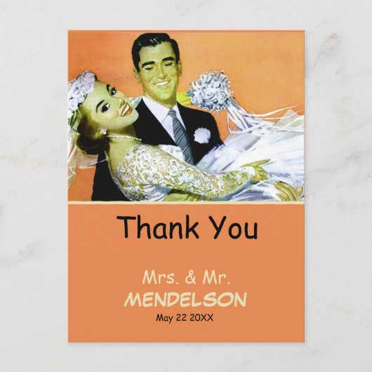 Leuke  gepersonaliseerde bruiloft briefkaart (Voorkant)