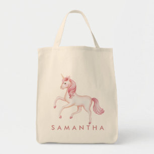 Leuke gepersonaliseerde eenhoorn regenboog roze ca tote bag