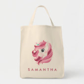 Leuke gepersonaliseerde eenhoorn regenboog roze ca tote bag (Voorkant)