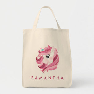 Leuke gepersonaliseerde eenhoorn regenboog roze ca tote bag