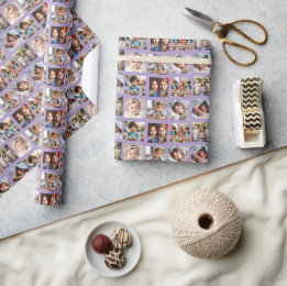 Leuke Gepersonaliseerde Familie Foto's Patroon op Cadeaupapier