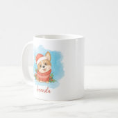 Leuke gepersonaliseerde kerst Corgi Koffiemok (Voorkant links)