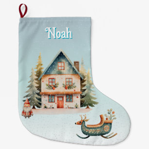 Leuke gepersonaliseerde kerstkous grote kerstsok