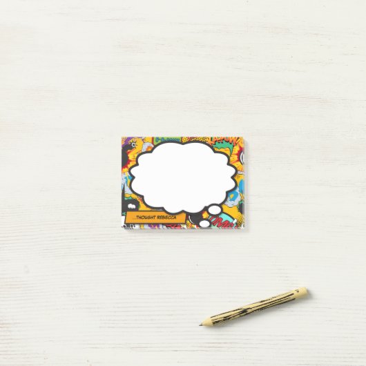 Leuke Gepersonaliseerde Kleurrijke Stripboek Denkb Post-it® Notes (Op bureau)