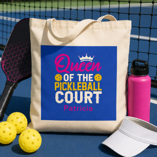 Leuke gepersonaliseerde koningin van het Picklebal Tote Bag