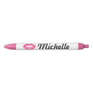 Leuke gepersonaliseerde meisjespen met roze zwarte inkt pen