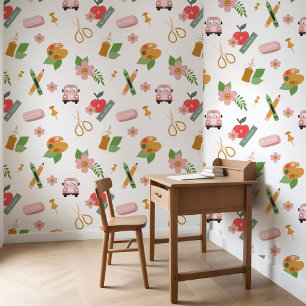 Leuke gepersonaliseerde school leraar patroon plan behang