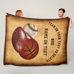 Leuke gepersonaliseerde sportdeken, uw tekst fleece deken