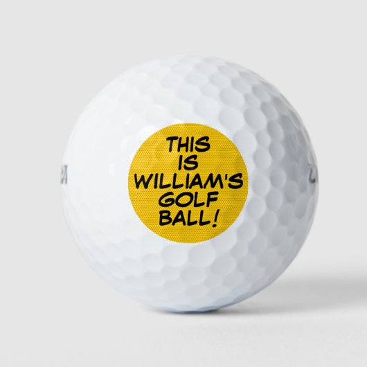 Leuke gepersonaliseerde stripboekberichtnaam golfballen (Voorkant)