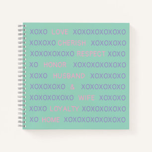 Leuke, gepersonaliseerde XO man, vrouw namen roze  Notitieboek