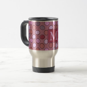 Leuke gespikkelde roze patroon monogram reisbeker