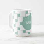 Leuke geweven pleinen Mint Groen Koffiemok (Voorkant links)