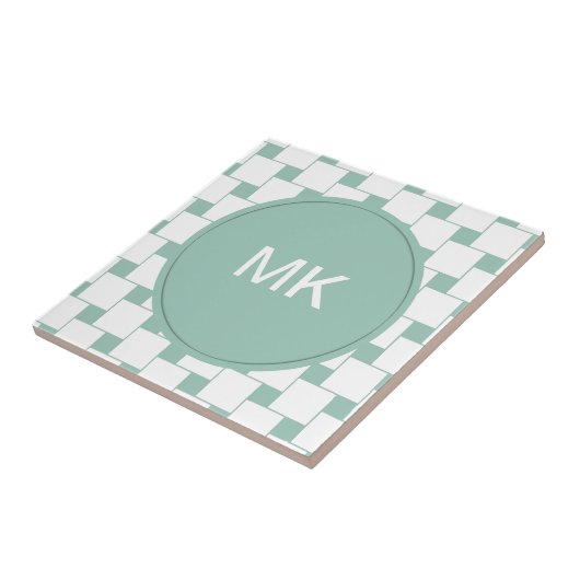 Leuke geweven pleinen Mint Groen Tegeltje (Zijkant)