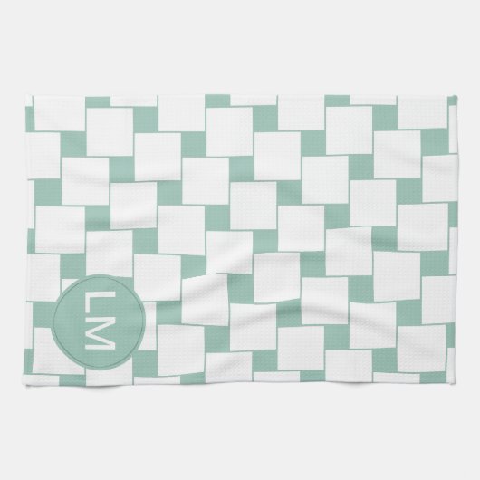 Leuke geweven pleinen Mint Groen Theedoek (Horizontaal)