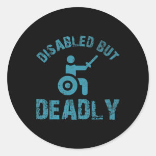 Leuke gezegden voor rolstoelgebruikers Disabilitie Ronde Sticker