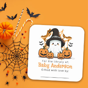 Leuke Ghost Baby shower Bookplate Vierkante Sticker