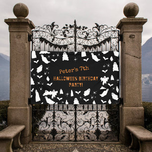 Leuke Ghost, Bats & Spiders Halloween Verjaardag Spandoek