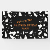 Leuke Ghost, Bats & Spiders Halloween Verjaardag Spandoek (Horizontaal)