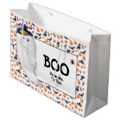 Leuke Ghost Boo Halloween Groot Cadeauzakje (Voorkant Gekanteld)
