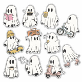 Leuke Ghost Doe Sommige Activiteiten Pack Sticker