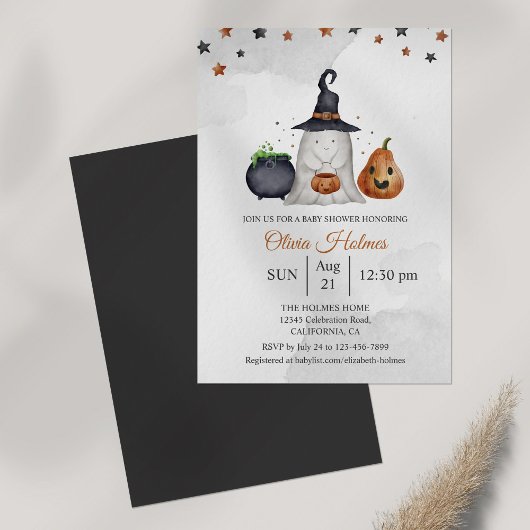 Leuke Ghost Halloween Baby shower Kaart