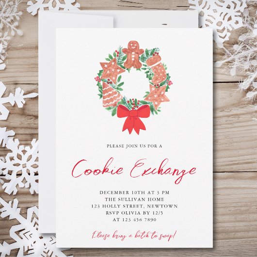 Leuke Gingerbread Cookie Exchange Party Vakantie Kaart