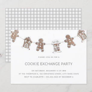 Leuke Gingerbread Cookie Exchange Party Vakantie Kaart
