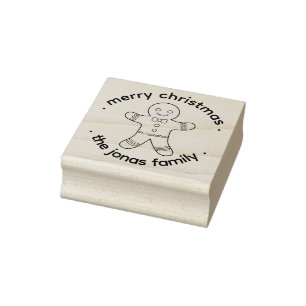 Leuke Gingerbread Man Kerstmis Rubber Stamp Rubberstempel