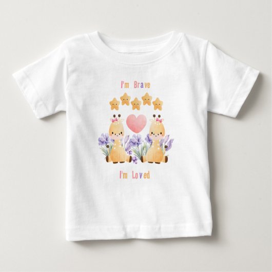 Leuke Giraffe Baby T-shirt | Ik ben dapper - ik be (Voorkant)