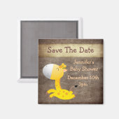 Leuke Giraffe Bewaar het datum Baby shower Magneet (Voorkant / Achterkant)