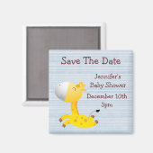 Leuke Giraffe Bewaar het datum Baby shower Magneet (Voorkant / Achterkant)