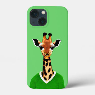 Leuke Giraffe Dragen van een groene trui iPhone 13 Mini Hoesje