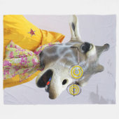 Leuke Giraffe Fleece Deken! (Voorkant (Horizontaal))