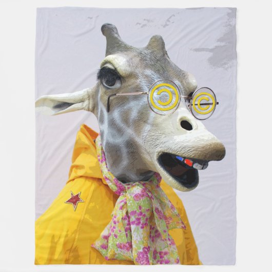 Leuke Giraffe Fleece Deken! Deken (Voorkant)