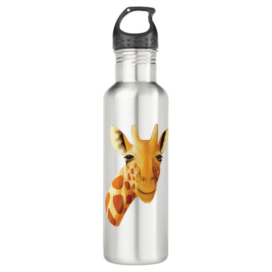 Leuke giraffe gezicht mooie safari waterfles  (Voorkant)