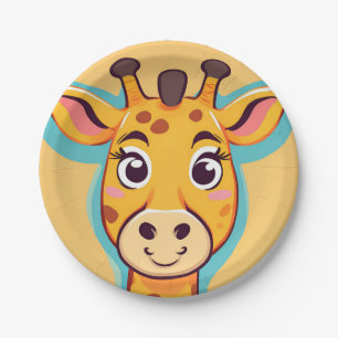 Leuke giraffe Gezichtsafari Wild oerwoud Verjaarda Papieren Bordje