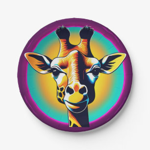Leuke giraffe Gezichtsafari Wild oerwoud Verjaarda Papieren Bordje