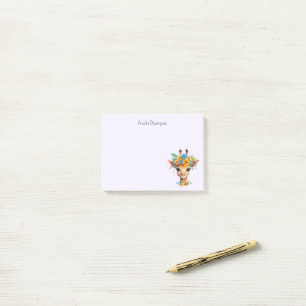 Leuke Giraffe met Floral Crown Post-it® Notes