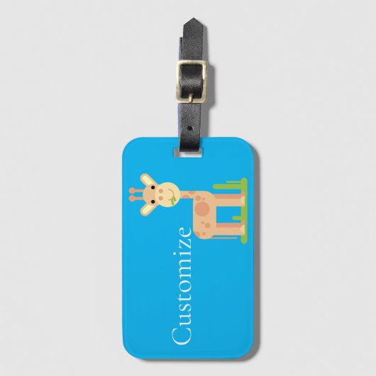 Leuke Giraffe Munching Thunder_Cove Bagagelabel (Voorkant (verticaal))