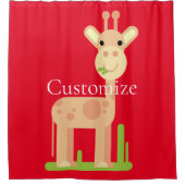 Leuke Giraffe Munching Thunder_Cove Douchegordijn (Voorkant)