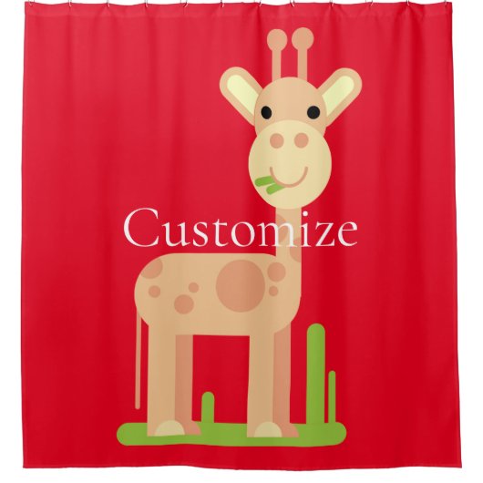 Leuke Giraffe Munching Thunder_Cove Douchegordijn (Voorkant)