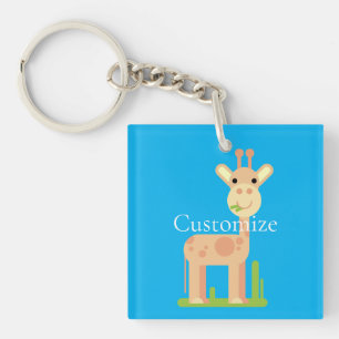 Leuke Giraffe Munching Thunder_Cove Sleutelhanger