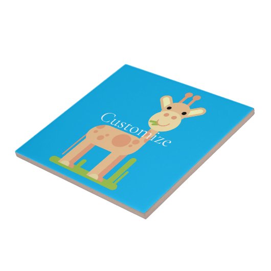 Leuke Giraffe Munching Thunder_Cove Tegeltje (Zijkant)