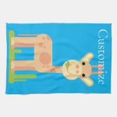 Leuke Giraffe Munching Thunder_Cove Theedoek (Horizontaal)