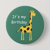 Leuke Giraffe Ronde Button 7,6 Cm (Voorkant)